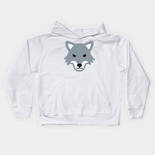 Wolf Face Emoticon Kids Hoodie